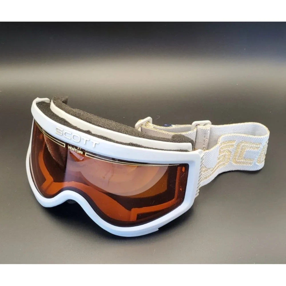 NOS Vintage Scott USA Venturi  Gray Goggles Gray Gold Fringe Original Packaging